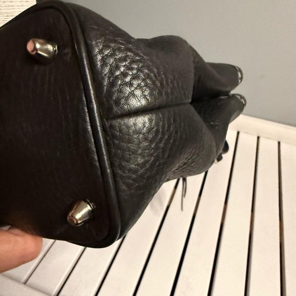 COACH Vintage “k043-5055 Soft Black PEBBLED Leather HAMPTON Satchel Handbag EUC - Picture 7 of 10